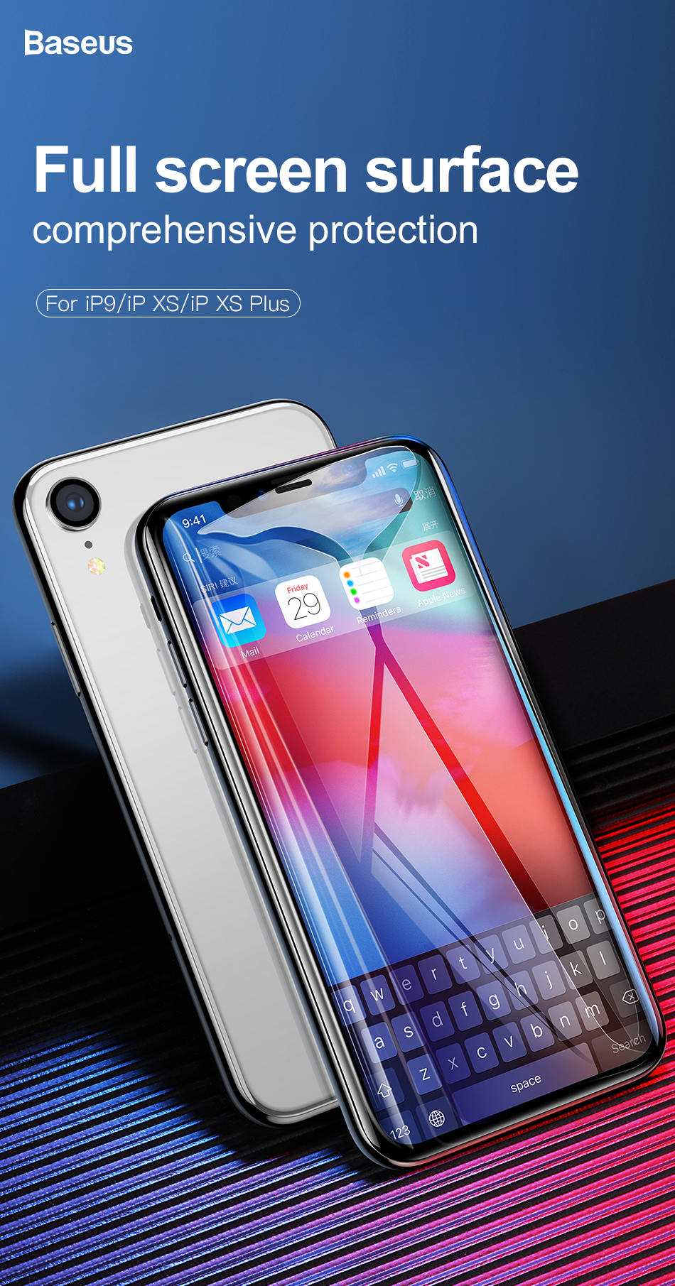 Baseus-02mm-Full-Screen-Arc-Surface-ClearAnti-Blue-Light-Tempered-Glass-Screen-Protector-for-iPhone--1352695-1